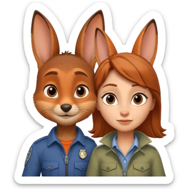 Judy hoopps and nick wilde human  sticker