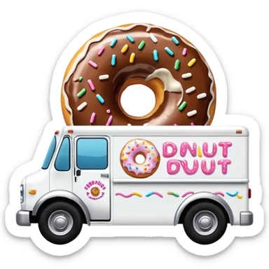 big donut truck with donut decals, frosting decals and sprinkle decals sticker