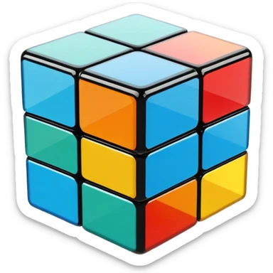 Transparent glass Rubix cube sticker