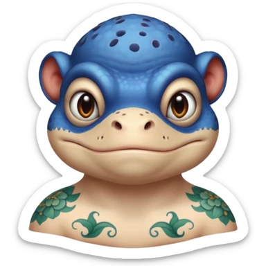 bufo with a neck tattoo of 32.60 sticker