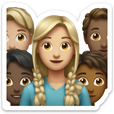 girl with boy behind her sticker