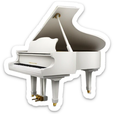 grand piano made of white sand sticker