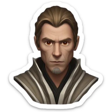 hyperrealist sith jedi in world of warcraft without beard sticker