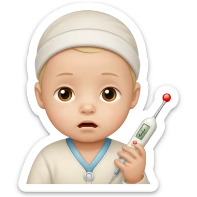 termometro em bebe com febre sticker