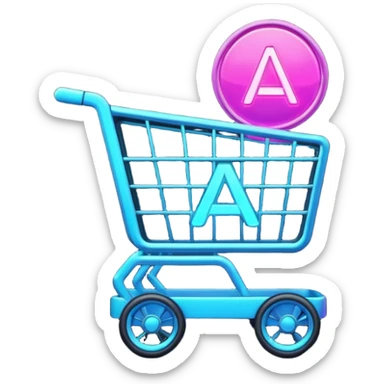 cart with a glowing AI sign sticker