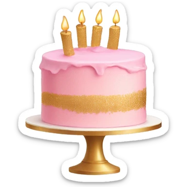 pink and gold cake sticker