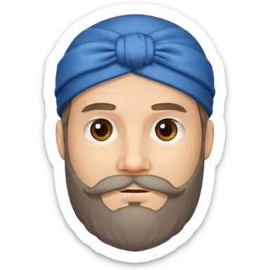 adult man with head bow with beard   sticker