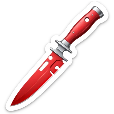 A knife with blood on it sticker