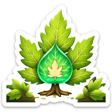 woodland spirit sending glowing leaf message sticker