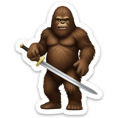 Sasquatch with sword sticker