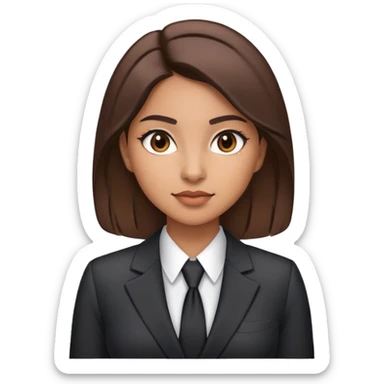 latina girl, light brown skin, executive sticker
