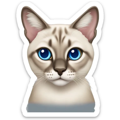 Lynx point Siamese cat with big blue eyes sticker