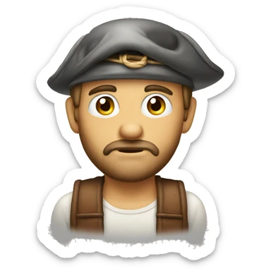 emoji piscar de olho com pala pirata e cartola sticker