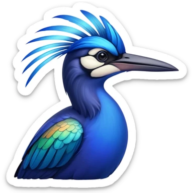 Blue Sicklebill headshot sticker