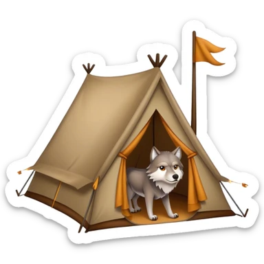 wolf stalking a tent sticker