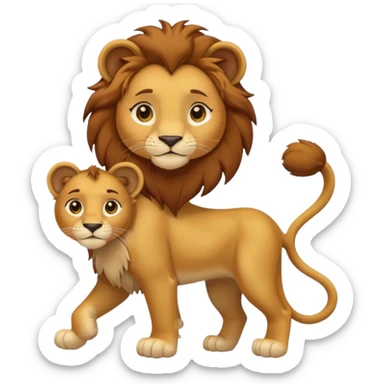 in lion family, only Kid Girl lion., full body, single tail sticker