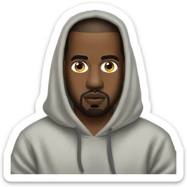 Kanye west in a hoodie sticker
