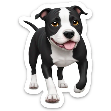 staffordshire bull terrier black walking sticker