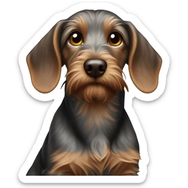 Wet wirehair dachhund sticker
