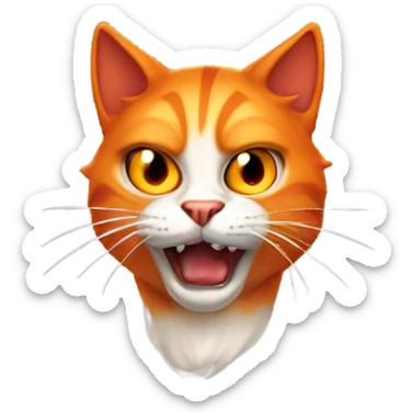 evil orange cat devil horns sticker