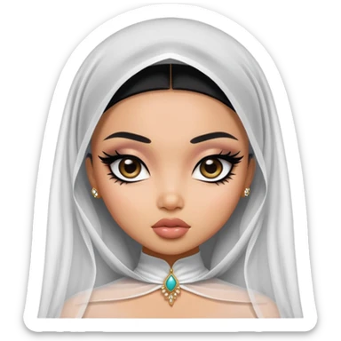 southeast asian beauty standard,  veil, pretty bratz baddie, black eyeliner sticker