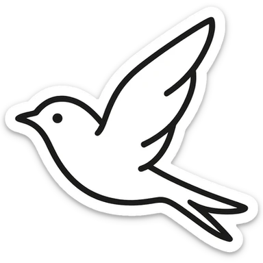 bird flying, alternative style, simple or transparent background sticker