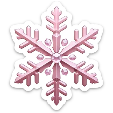 snow flake pale pink 3d sticker