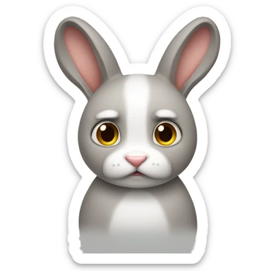unhappy rabbit sticker