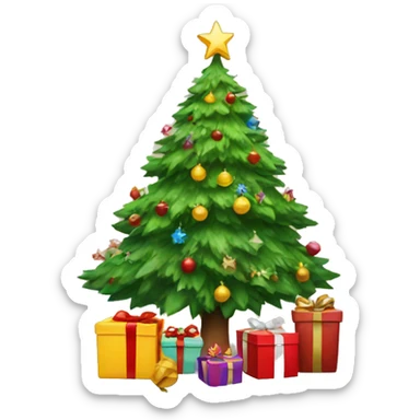 Xmas tree and presents sticker