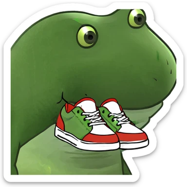 A shark with shoes sticker