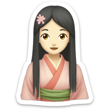 scarf-female-in-the-heian-era-without-smile sticker