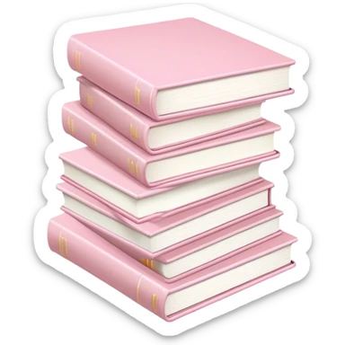 Stack of pale pink books sticker
