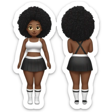 both sides full-body-back-view-curvy-фигуристка-black-skirt white-knickers and long socks sticker