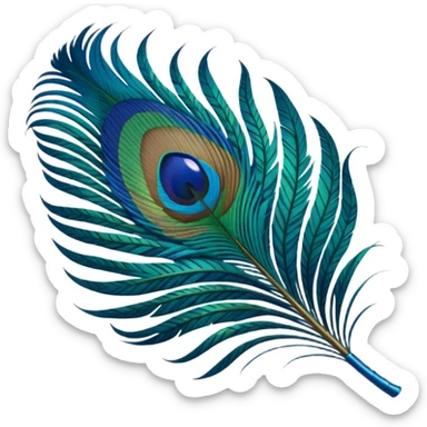 Peacock feather sticker