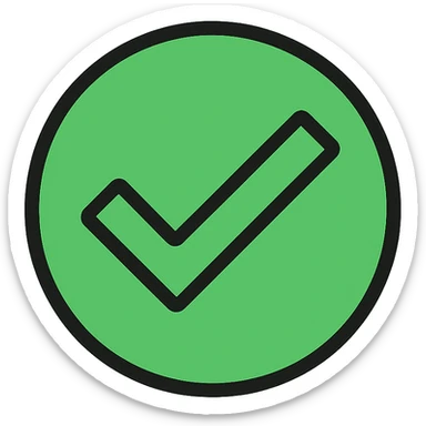 green check mark icon sticker