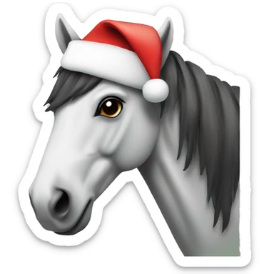 Horse with Santa hat sticker