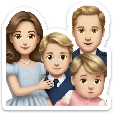 William and Kate middleton and prince george and princess charlotte and prince louis  sticker