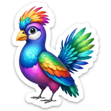Bird with big balls sticker