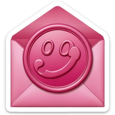 pink wax seal envelope sticker
