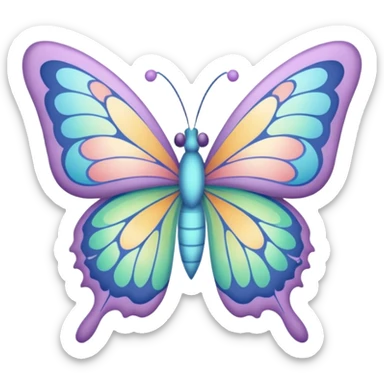 Ethereal butterfly crayon doodle sticker