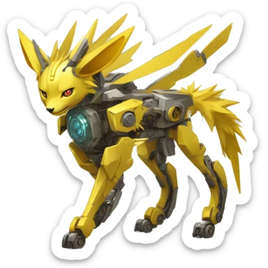 Futuristic mechanical Jolteon-mecha full body sticker