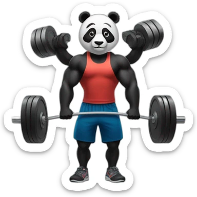 Panda who weightlifting  sticker