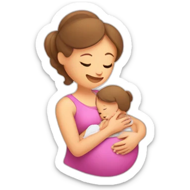 A pregnant woman is breastfeeding a baby sticker