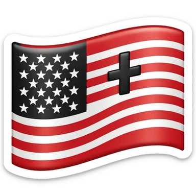 United States flag with a swastika symbol replacing the stars  sticker