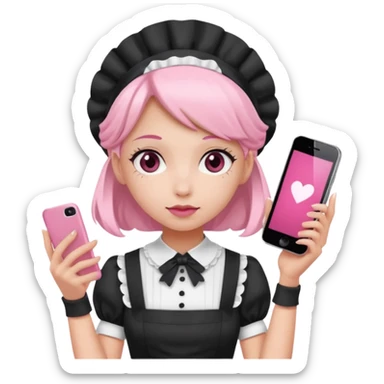 mix light pink dark pink and white girly phone maid sticker