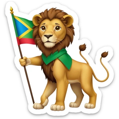 Lion carrying ethiopia flag sticker