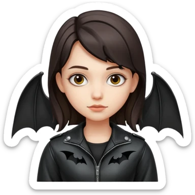 Bat Wings Jacket on a girl  sticker