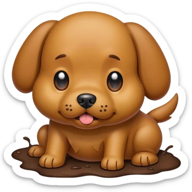 Dog pooping sticker