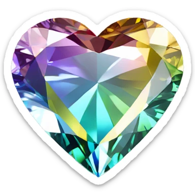 Heart shaped 56-carat mix color diamond sticker