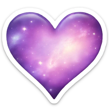 pastel purple galaxy heart sticker